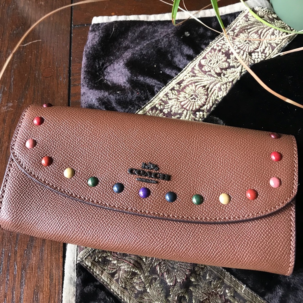 โ๏ธSOLDโ๏ธAuthentic Coach coated canvas slim wallet - Picture 1 of 8